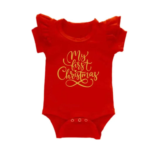 My First Christmas Flutter Bodysuit Size 3-6 Months