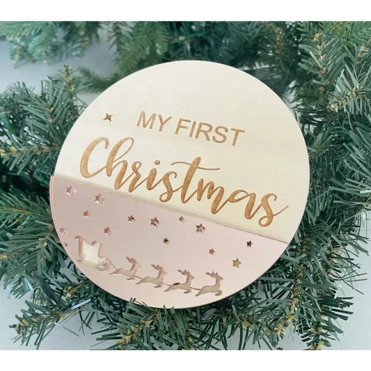 My First Christmas Plaque 3D - Timber Tinkers