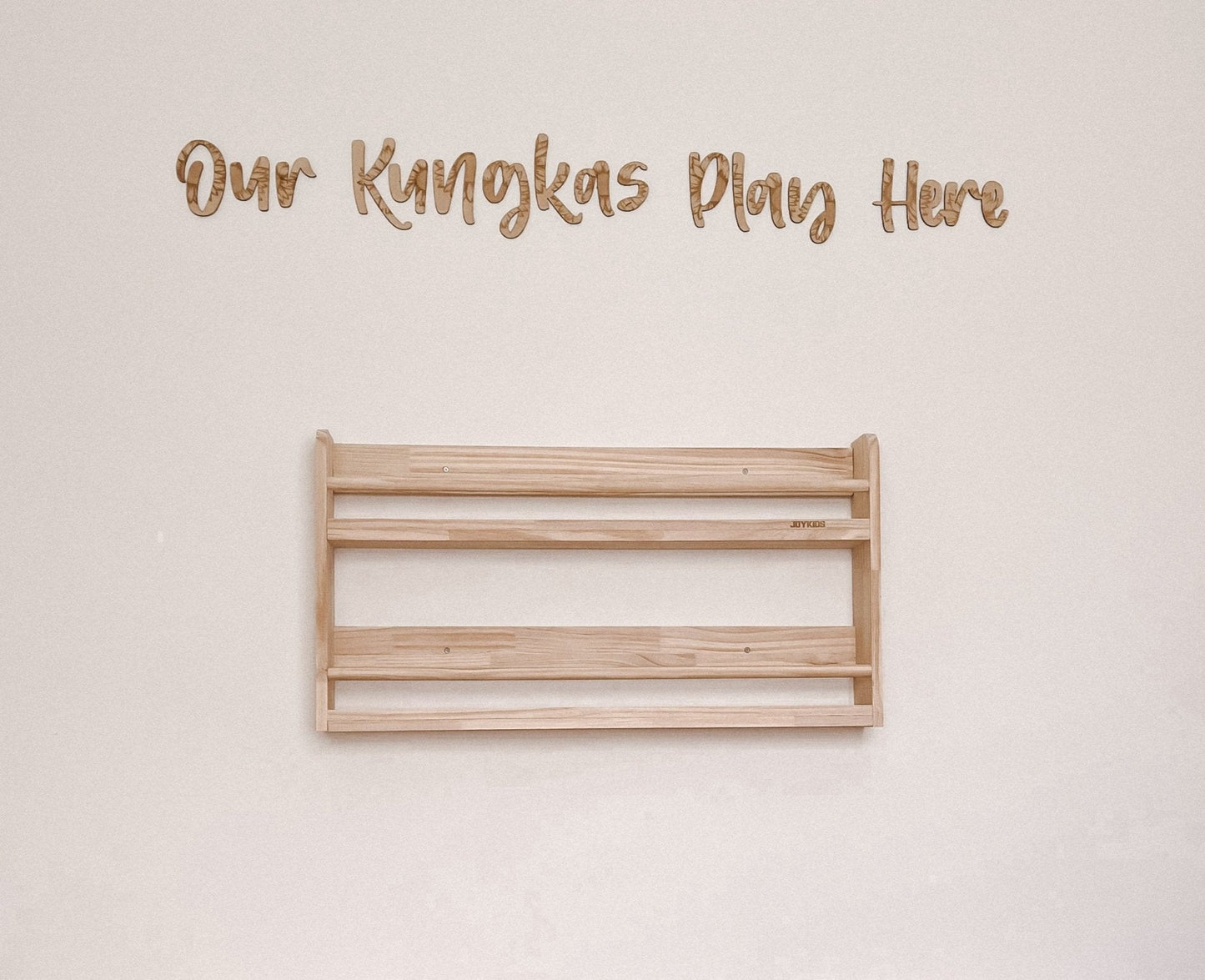 Compact Wall Organizer Shelf with 2 Tier - SolidWood