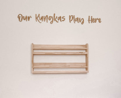Compact Wall Organizer Shelf with 2 Tier - SolidWood