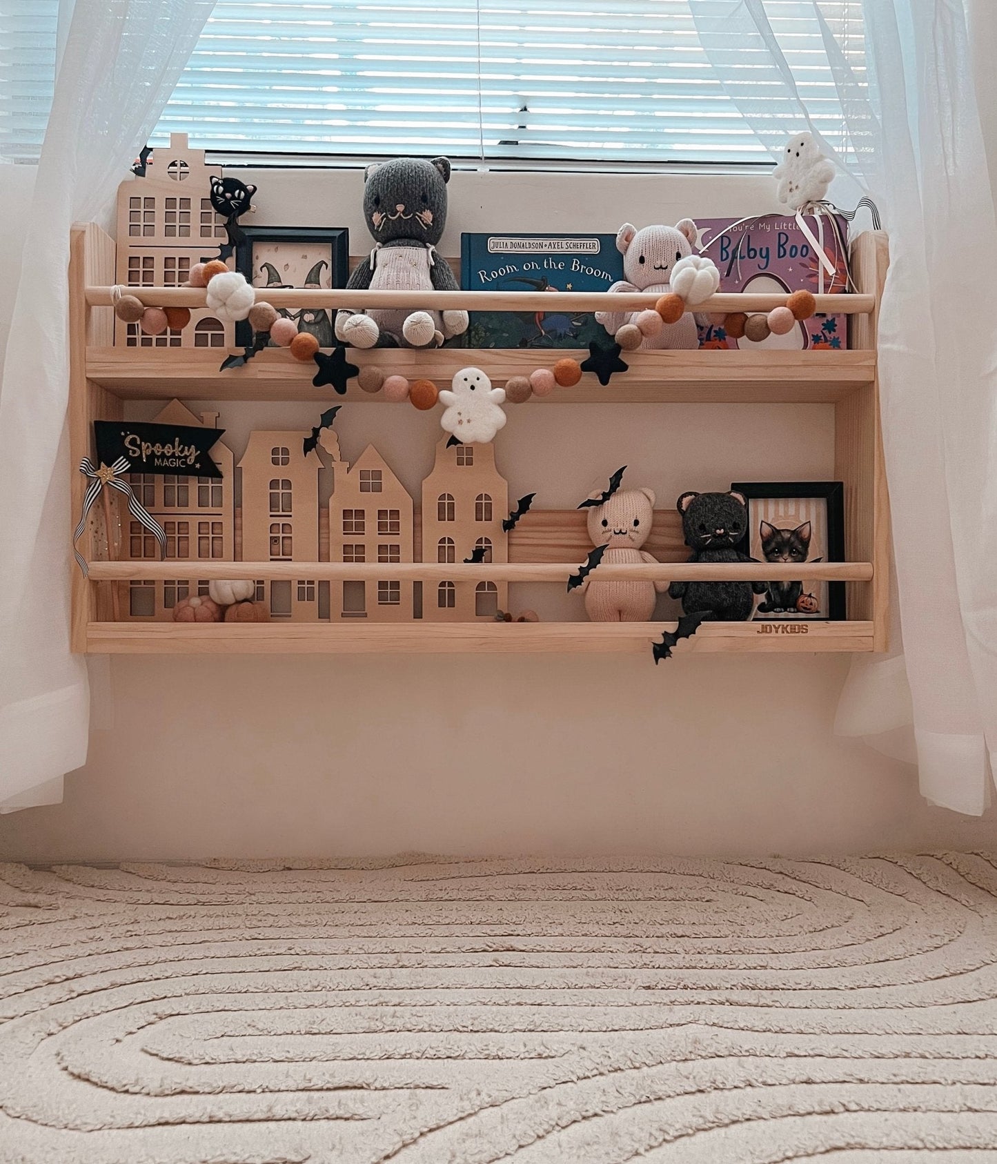 Compact Wall Organizer Shelf with 2 Tier - SolidWood