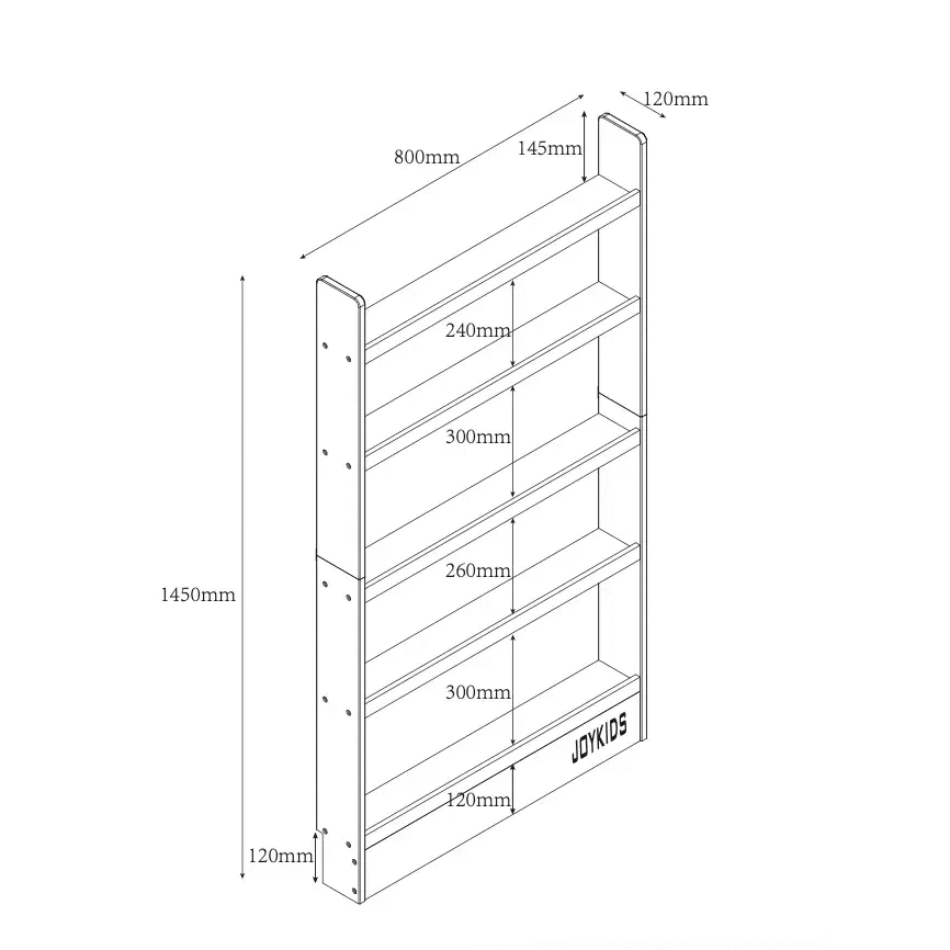 (New) SpaceSaver 80cm Bookshelf with 5 Tier - Varnished SolidWood - Timber Tinkers