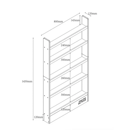 (New) SpaceSaver 80cm Bookshelf with 5 Tier - Varnished SolidWood - Timber Tinkers