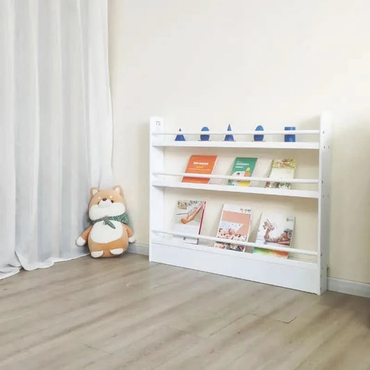 (New) White Elegance 3-Tier Bookshelf -SolidWood - Timber Tinkers