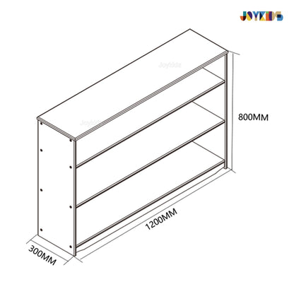 4 Tier Open-ended Toy Shelf -- Varnished Solid HardWood
