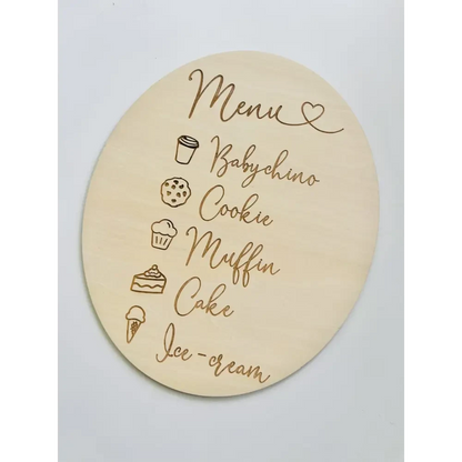 Oval Kids Menu - Timber Tinkers