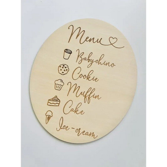Oval Kids Menu - Timber Tinkers