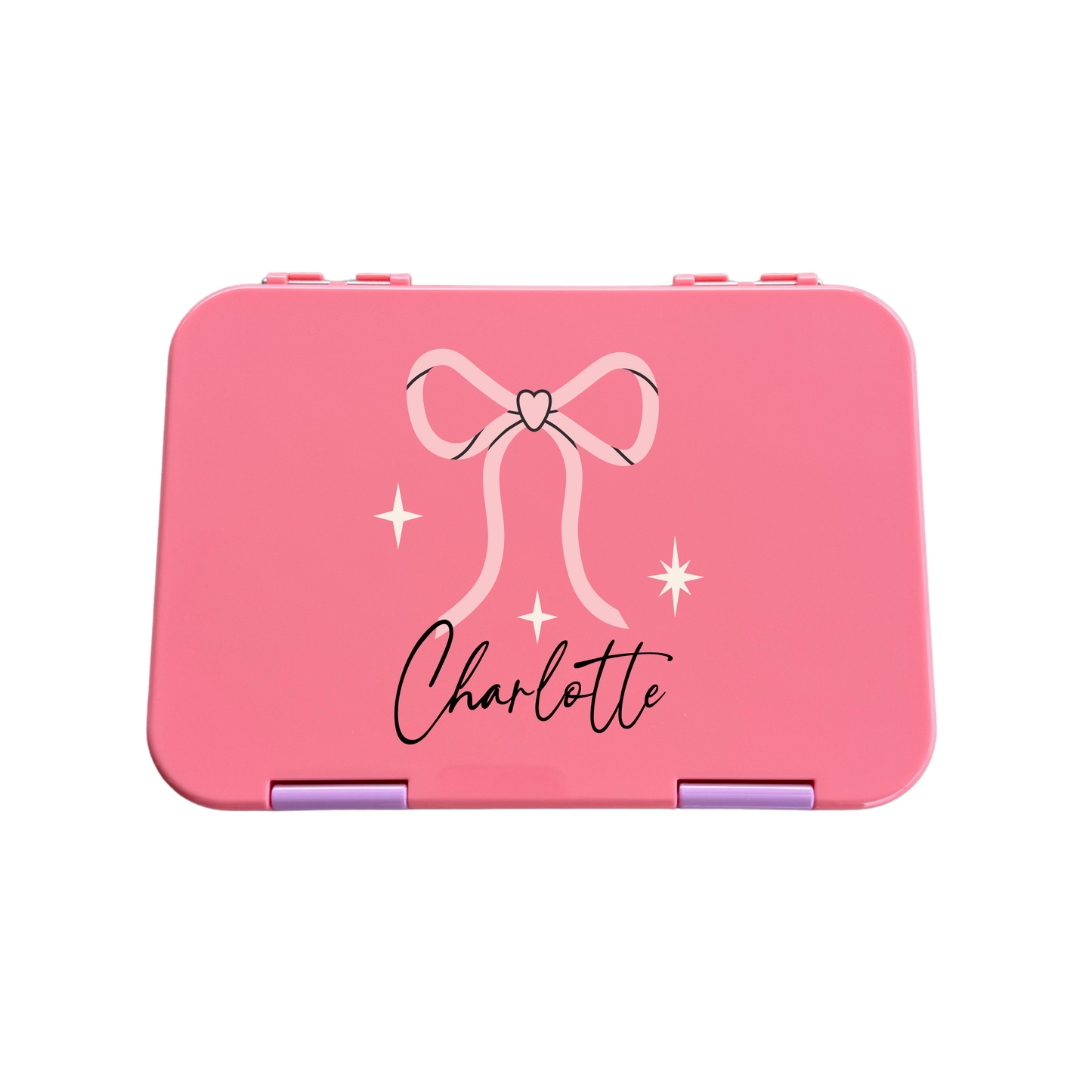 Personalised Lunch Boxes - Peach Bow