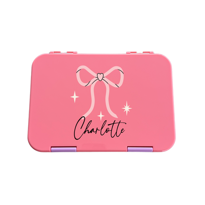 Personalised Lunch Boxes - Peach Bow