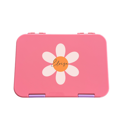 Personalised Lunch Boxes - Peach Daisy