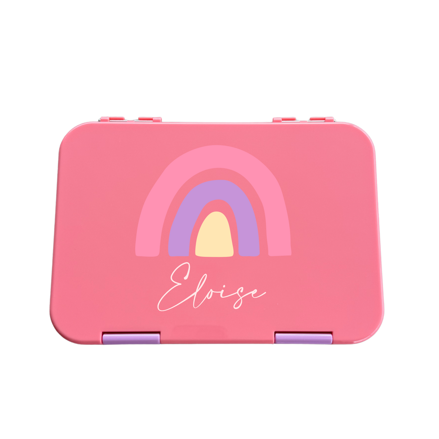 Personalised Lunch Boxes - Peach Rainbow