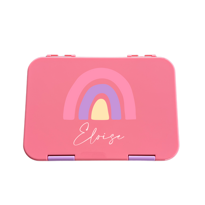Personalised Lunch Boxes - Peach Rainbow