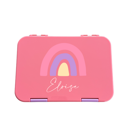 Personalised Lunch Boxes - Peach Rainbow