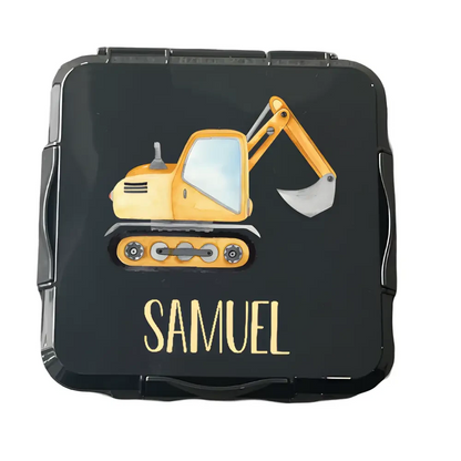 Personalised Black Lunch Box - Digger - Timber Tinkers