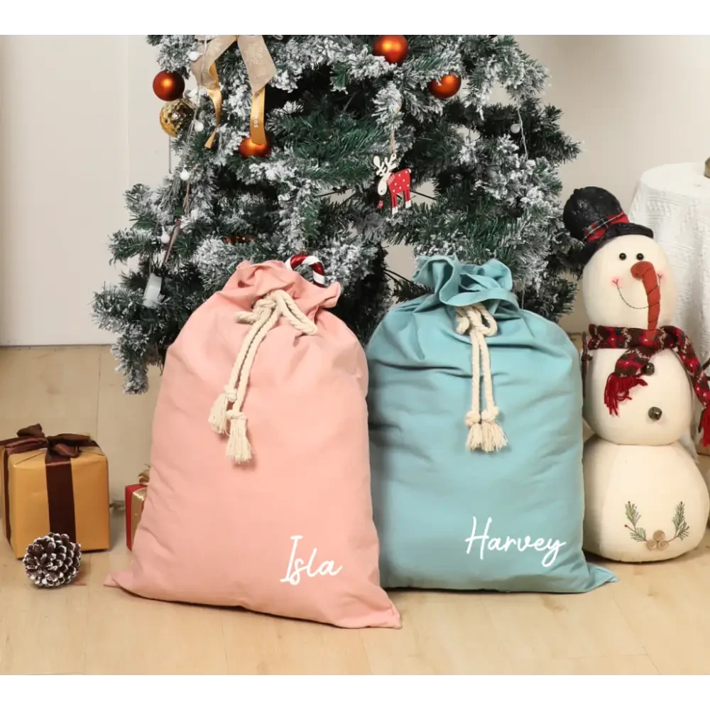 Personalised Canvas Santa Sacks - Red