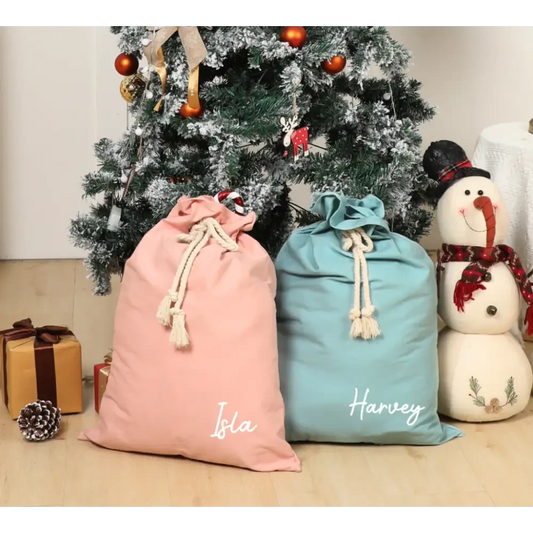 Personalised Canvas Santa Sacks - Red