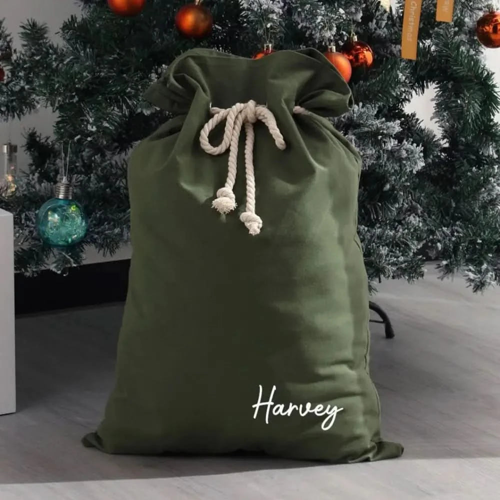 Personalised Canvas Santa Sacks - Red