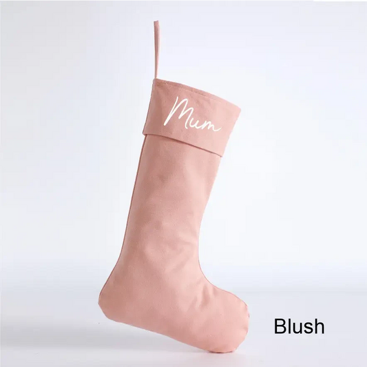 Personalised Canvas Stockings - Blush - Timber Tinkers