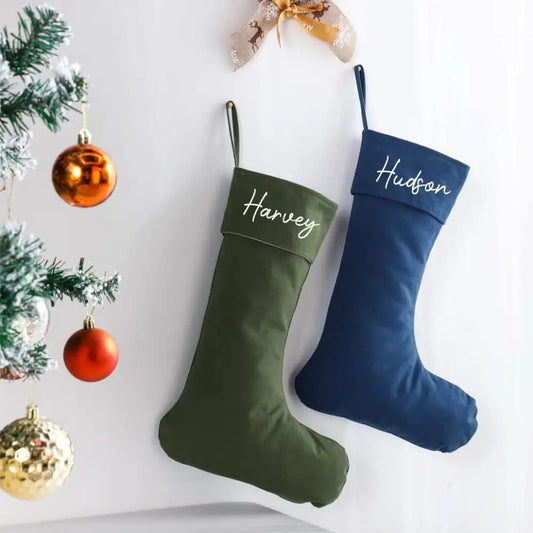Personalised Canvas Stockings - Red