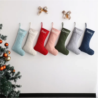 Personalised Canvas Stockings - Red