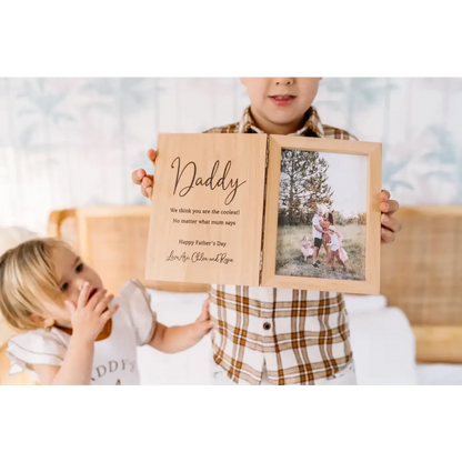 Personalised Father's Day Photo Frame - Coolest Dad - Timber Tinkers