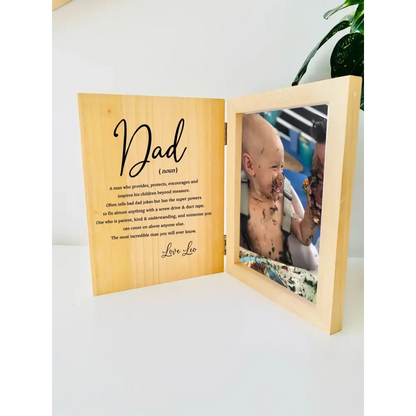 Personalised Father's Day Photo Frame - Dad Definition - Timber Tinkers