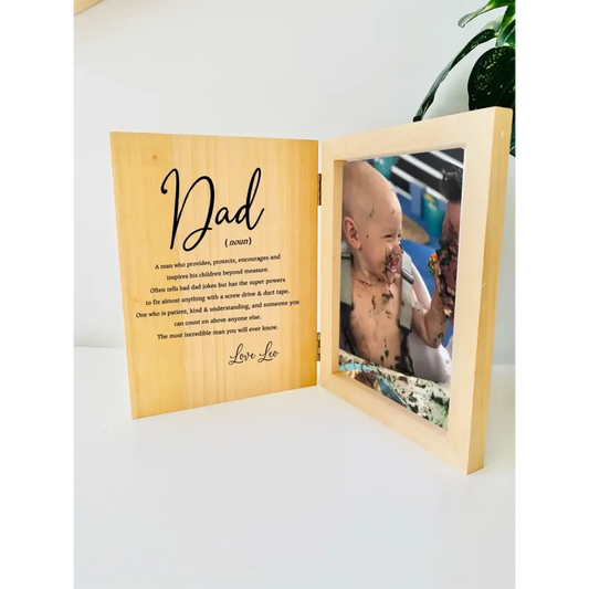Personalised Father's Day Photo Frame - Dad Definition - Timber Tinkers