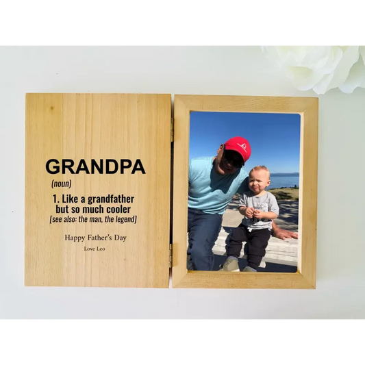 Personalised Father's Day Photo Frame - Grandpa Definition - Timber Tinkers