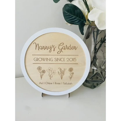 Personalised Floral Garden Sign - Timber Tinkers