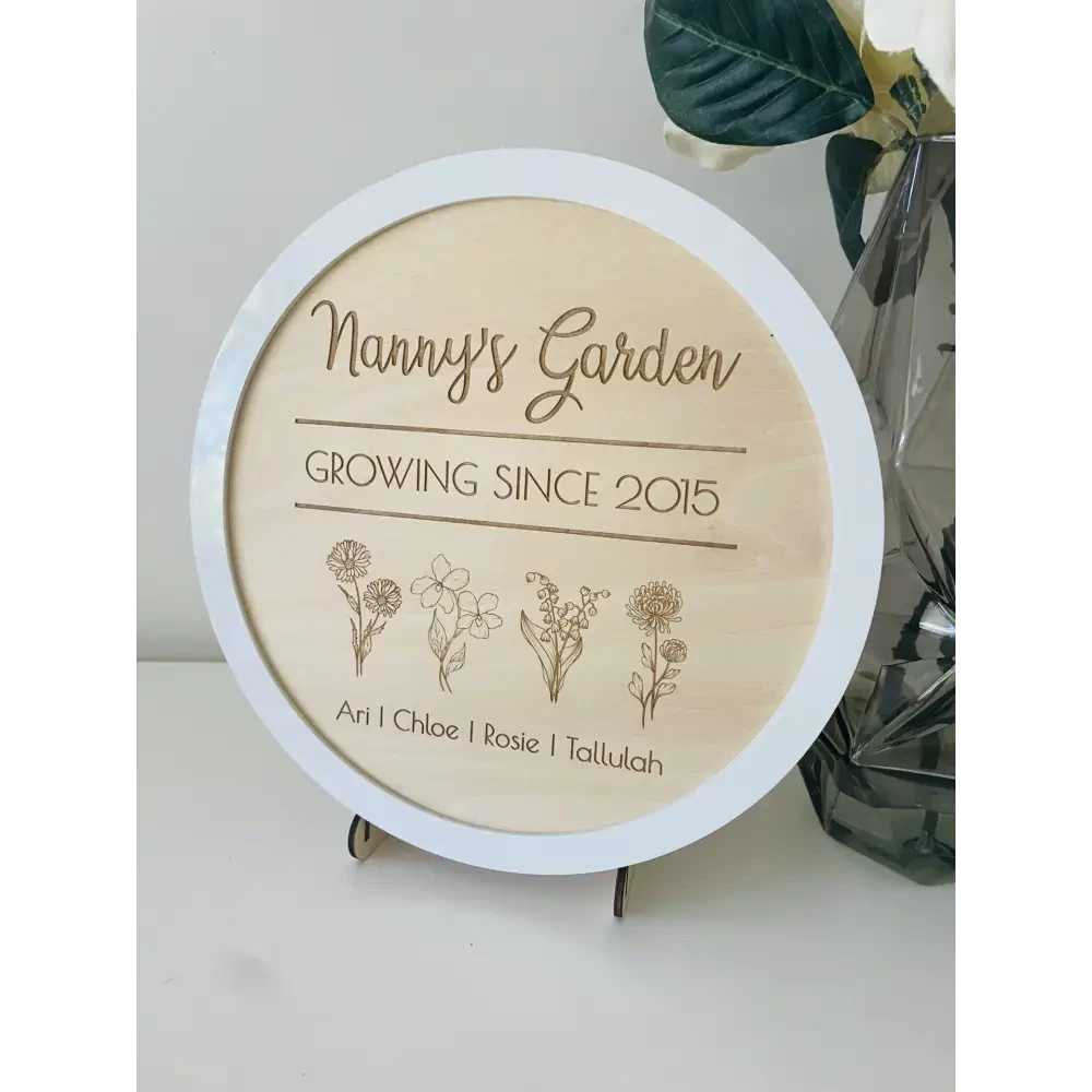 Personalised Floral Garden Sign - Timber Tinkers