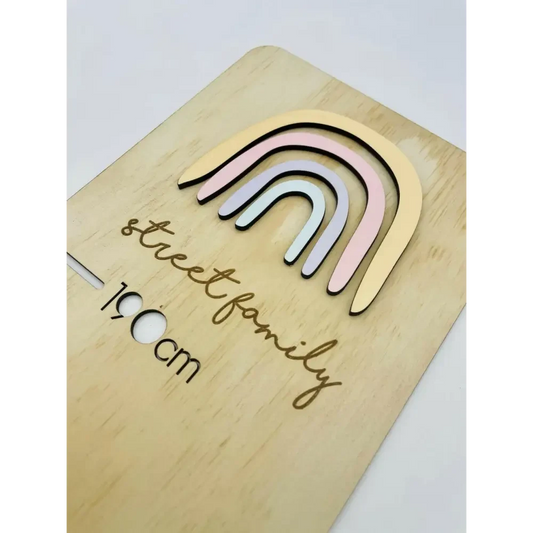 Personalised Growth Chart - 3D Rainbow - Timber Tinkers