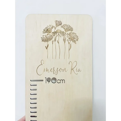 Personalised Growth Chart - Floral - Timber Tinkers