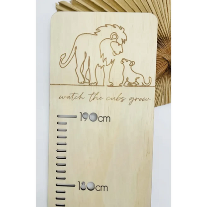 Personalised Growth Chart - Lion Cub - Timber Tinkers
