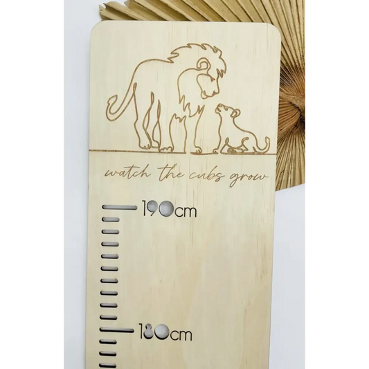 Personalised Growth Chart - Lion Cub - Timber Tinkers