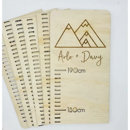 Personalised Growth Chart - Mountains - Timber Tinkers