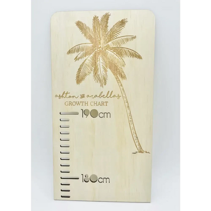 Personalised Growth Chart - Palm Tree - Timber Tinkers