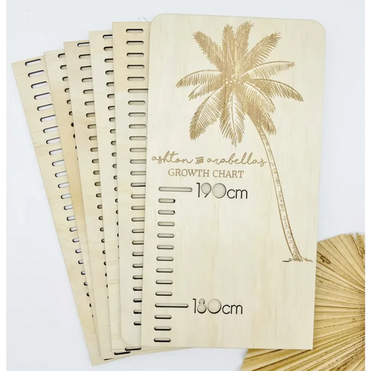 Personalised Growth Chart - Palm Tree - Timber Tinkers
