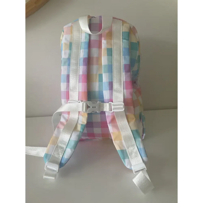 Personalised Kids Backpack - Pastel Gingham - Timber Tinkers