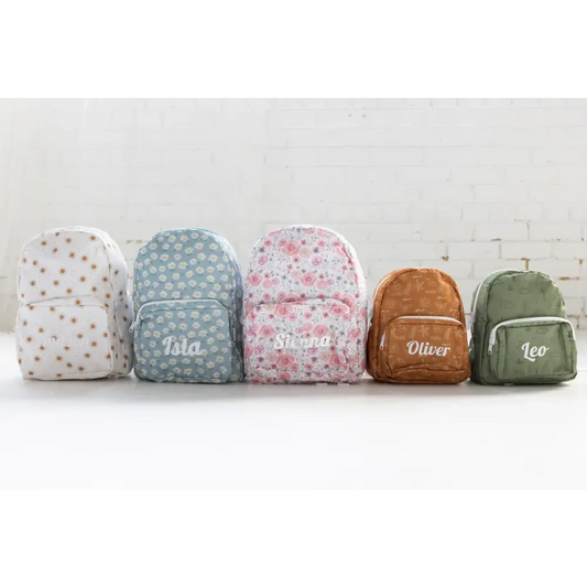 Personalised Kids Backpack - Pastel Gingham - Timber Tinkers