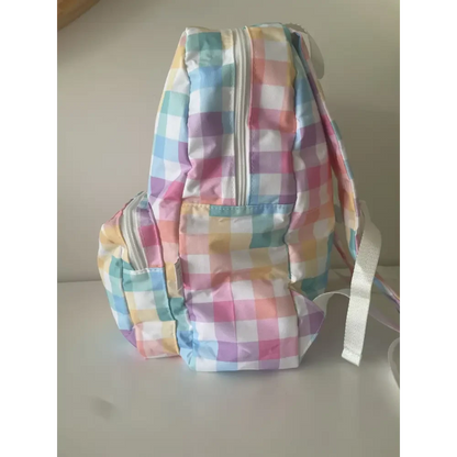 Personalised Kids Backpack - Pastel Gingham - Timber Tinkers