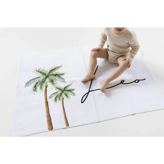 Personalised Kids Towel - Palm Tree - Timber Tinkers