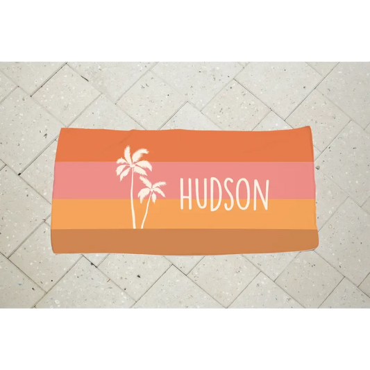 Personalised Kids Towel - Palms - Timber Tinkers