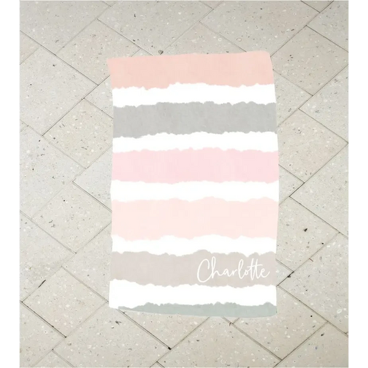 Personalised Kids Towel - Stripe - Timber Tinkers