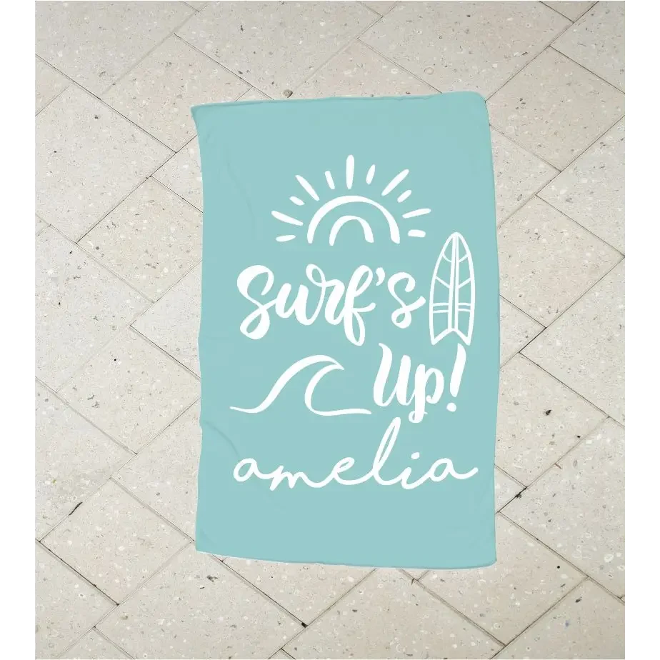 Personalised Kids Towel - Surfs Up - Timber Tinkers