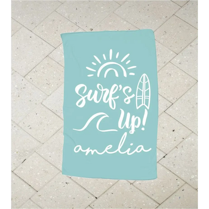 Personalised Kids Towel - Surfs Up - Timber Tinkers