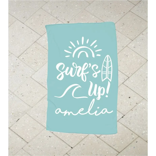 Personalised Kids Towel - Surfs Up - Timber Tinkers