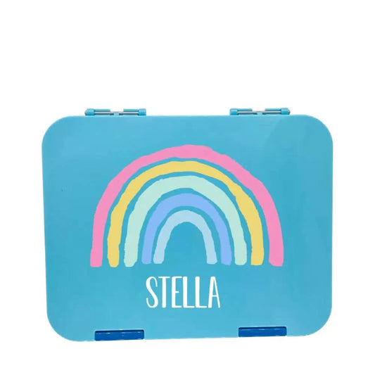 Personalised Lunch Boxes - Blue Bento Box - Rainbow - Timber Tinkers