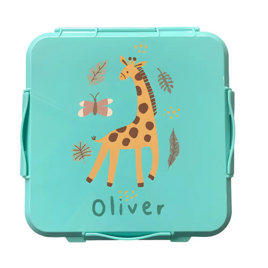 Personalised Mint Lunch Box - Giraffe - Timber Tinkers