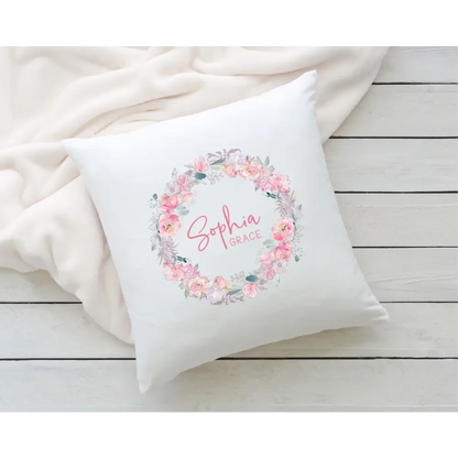Personalised Pillowcase - Floral Wreath - Timber Tinkers