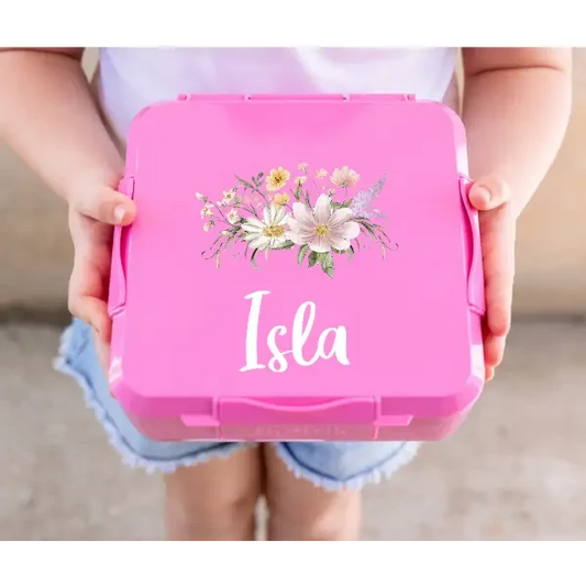Personalised Pink Lunch Box - Daisy - Timber Tinkers